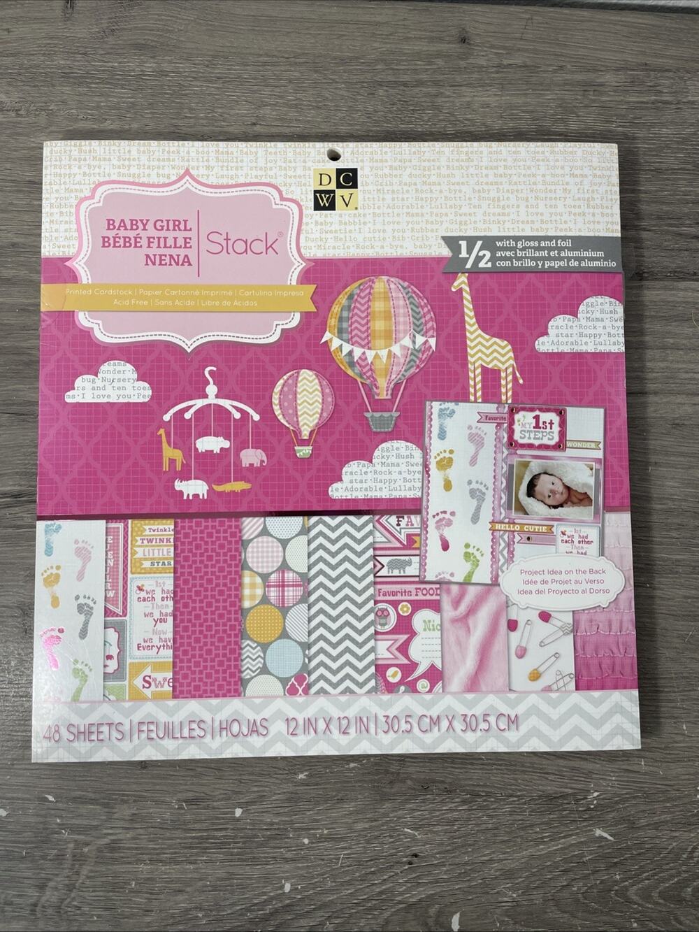 DCWV Baby Girl Scrapbooking paper #PS-005-00294